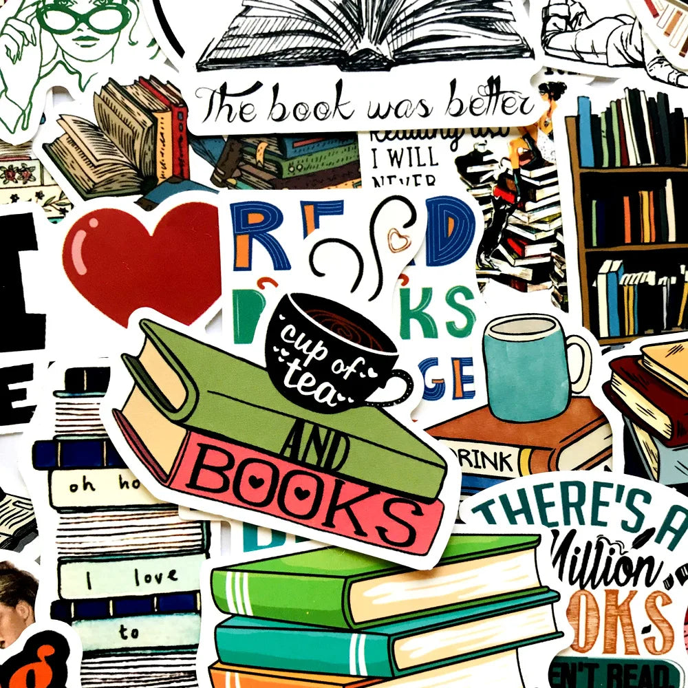 50/100PCS/SET I love reading Vinyl Decal Stickers Premium Waterproof Die Cut Matte Sticker Best Friend Gifts