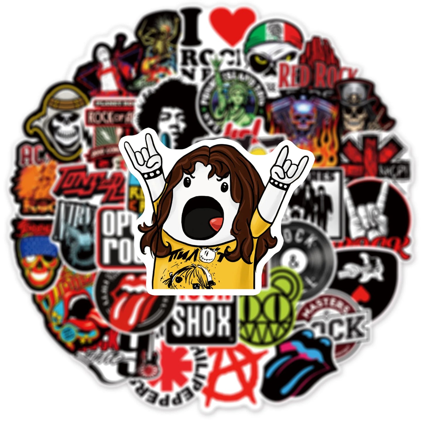 Full Color Rock And Roll Music Band Sticker Packs