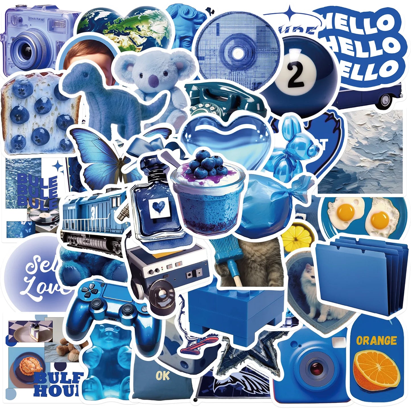 Dark Blue Stickers for Suitcase, Skateboard, Laptop, Luggage, Phone, Car - DIY Decals