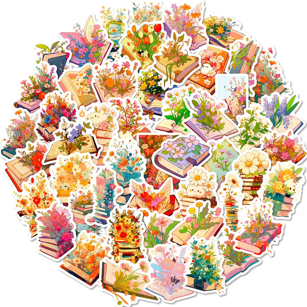 Vintage Flower Aesthetic Stickers for Phone, Scrapbook, Laptop, Luggage, Skateboard - 10/30/50PCS