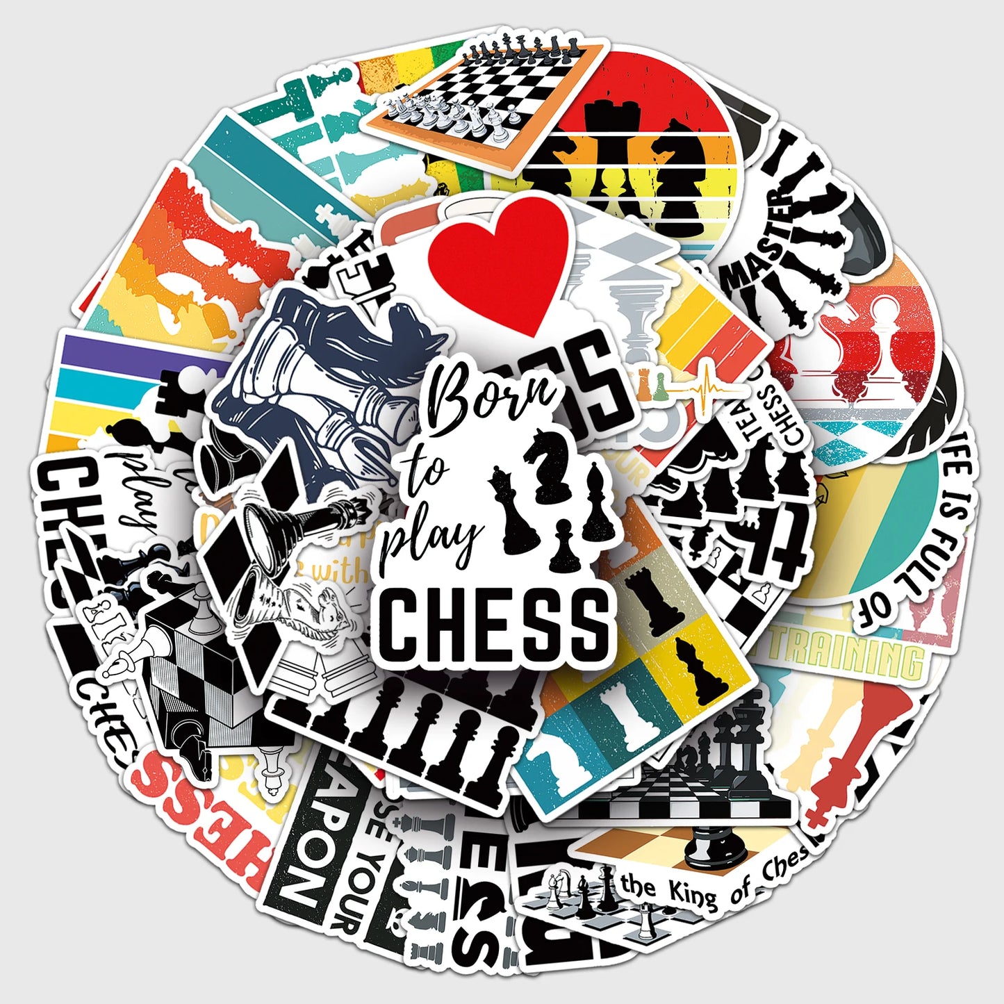 50Pcs Chess Cartoon Waterproof Stickers Skateboard Home Decals