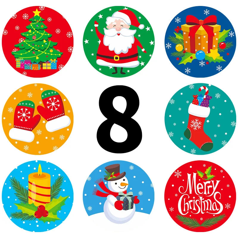 500pcs /1 Roll Christmas Stickers 1inch Snowflakes Holiday Stickers Xmas Gift Label for Envelope Box Gift Decor
