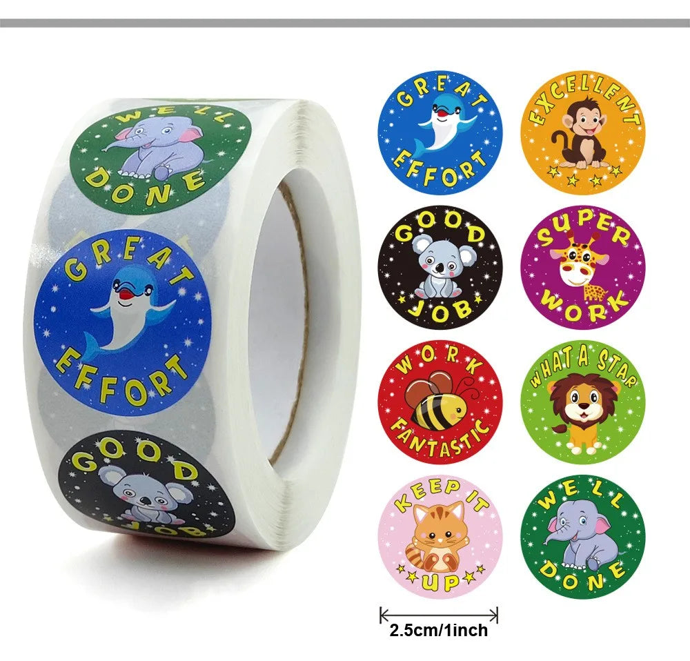 50-500pcs Cute Cartoon Animal Decoration Sticker Cake Label Birthday Wedding Party Sticker Envelope Office Stationery Kids Gift