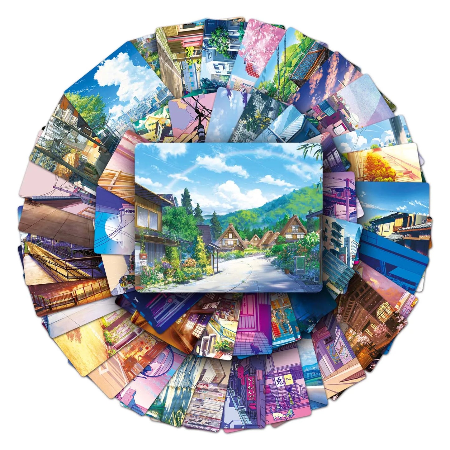 50Pcs Street View Cartoon Waterproof Vinyl Stickers for Skateboard Snowboard