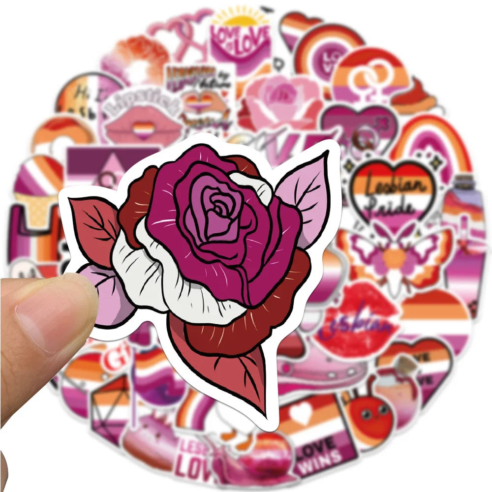 10/30/50PCS Purple Lesbian Graffiti Stickers Cartoon Decal Skateboard Laptop Motorcycle Luggage Phone Bike Waterproof Sticker