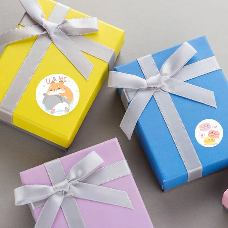 100-500pcs Cartoon Animal Label Thank You Stickers Sealing Label For Business Handmade Baking Cake Party Gift Decoration Sticker