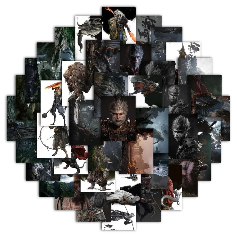 Black Myth: Wukong Stickers - 60pcs Waterproof Cartoon Decals for Skateboard, Phone, Laptop, Kids Gifts