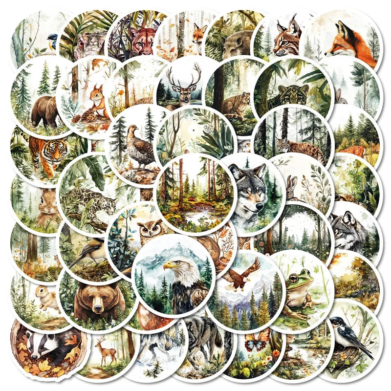 Kawaii Animal Stickers Set - DIY Scrapbooking Supplies