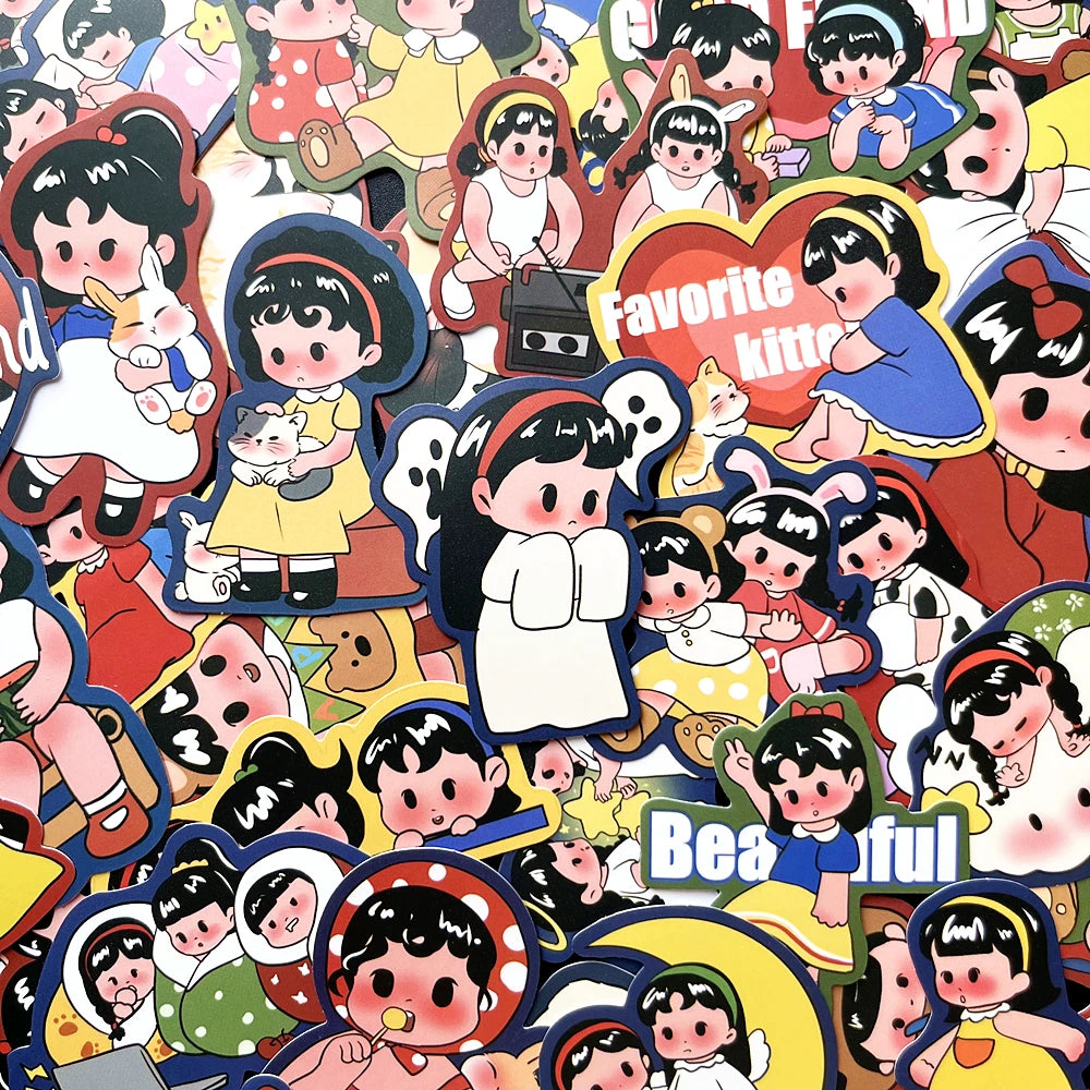 Cartoon Girl Friendship Stickers 10/50Pcs Waterproof for Phone Laptop Cup