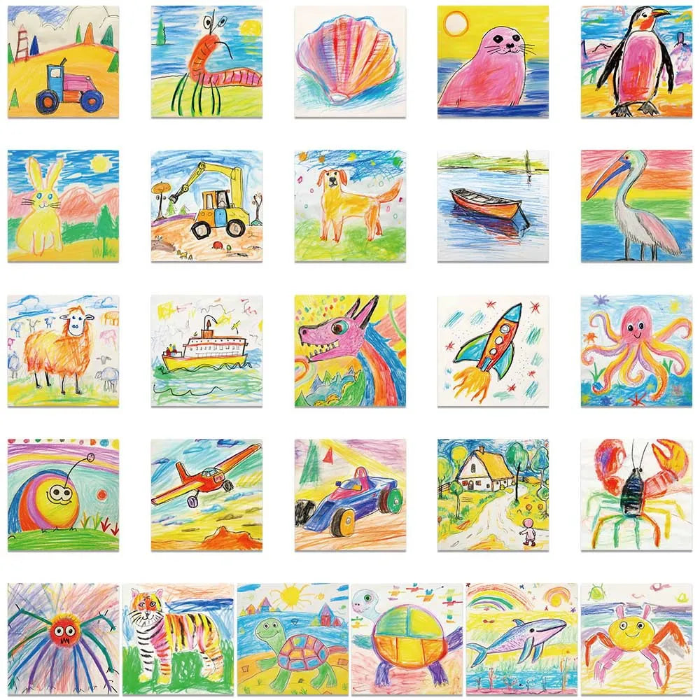 10/30/50PCS Cute Cartoon Painting Stickers Decals DIY Phone Suitcase Notebook Fridge Bike Guitar Funny Decals Waterproof Toys