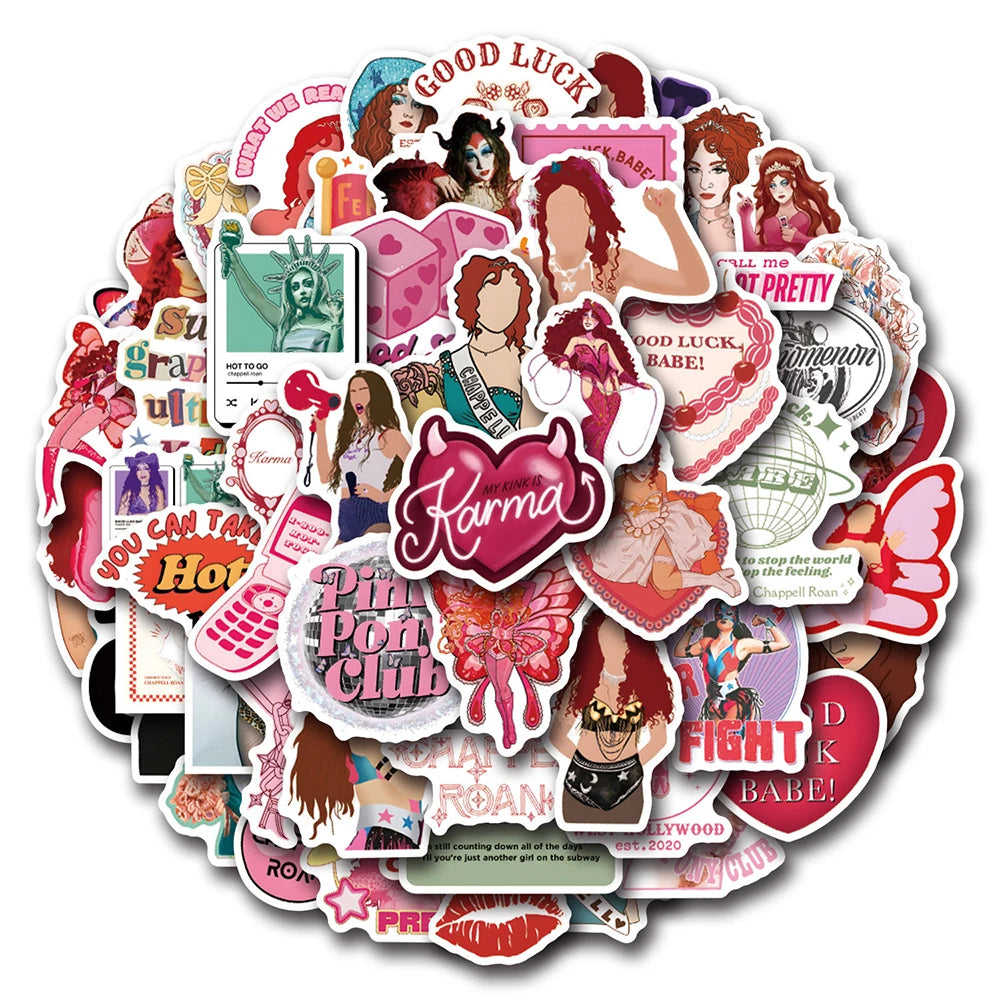 Cool Singer Chappell Roan Stickers Decals for Laptop Phone Luggage Bike Fridge - 10/30/55pcs
