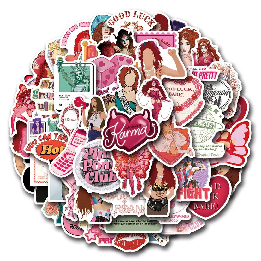 Cool Singer Chappell Roan Stickers Decals for Laptop Phone Luggage Bike Fridge - 10/30/55pcs