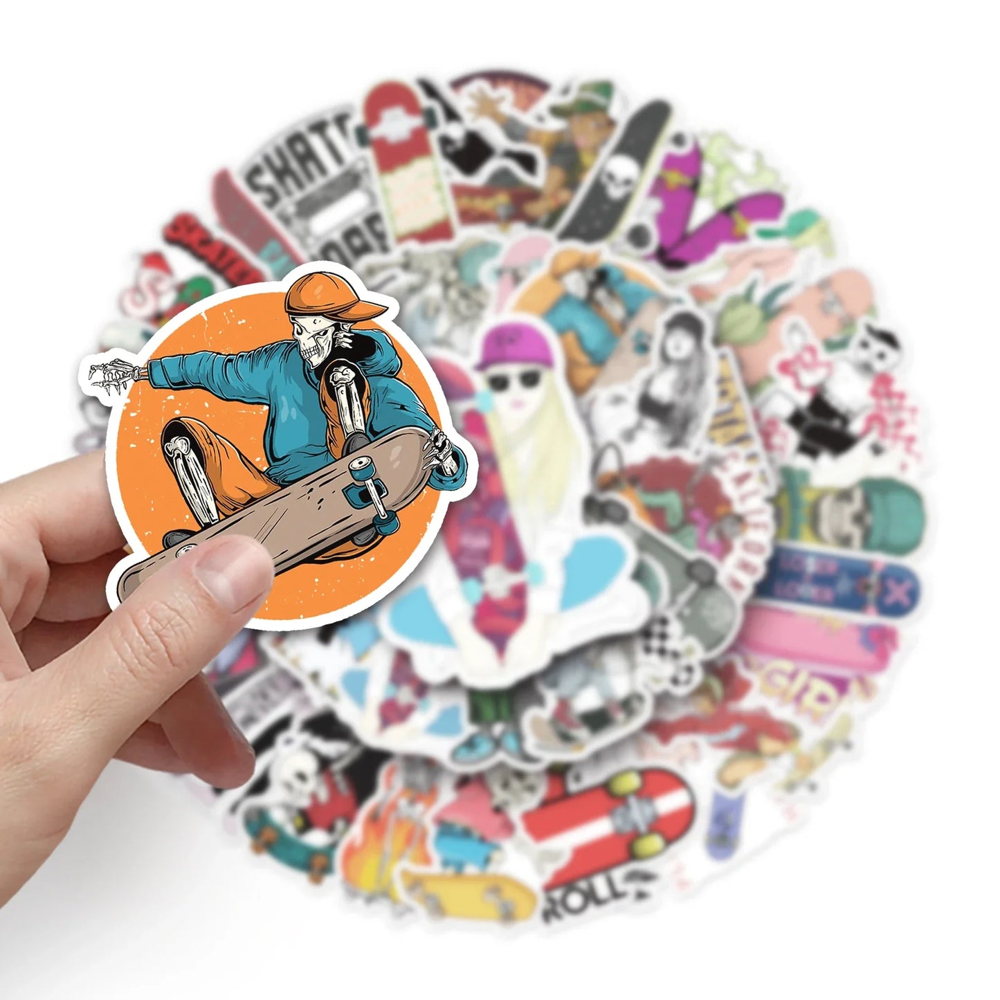 50Pcs Skateboard Cartoon Waterproof Vinyl Stickers