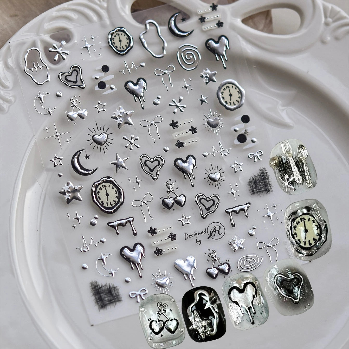 Moon Star Nail Art Stickers - Liquid Lava Decals