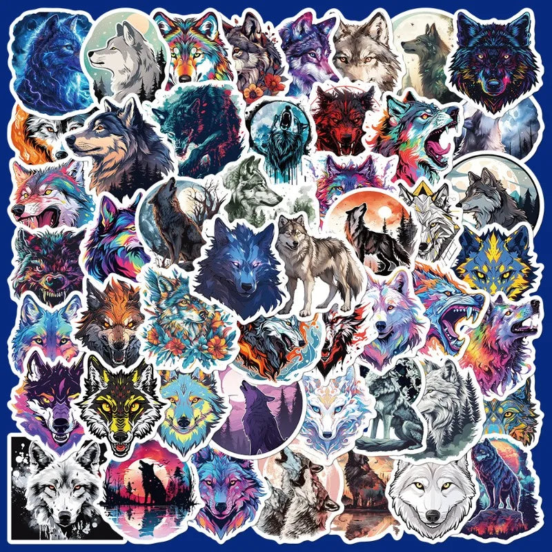 50pcs Wolf King Graffiti Stickers for Helmet, Wall, DIY Decoration Wholesale