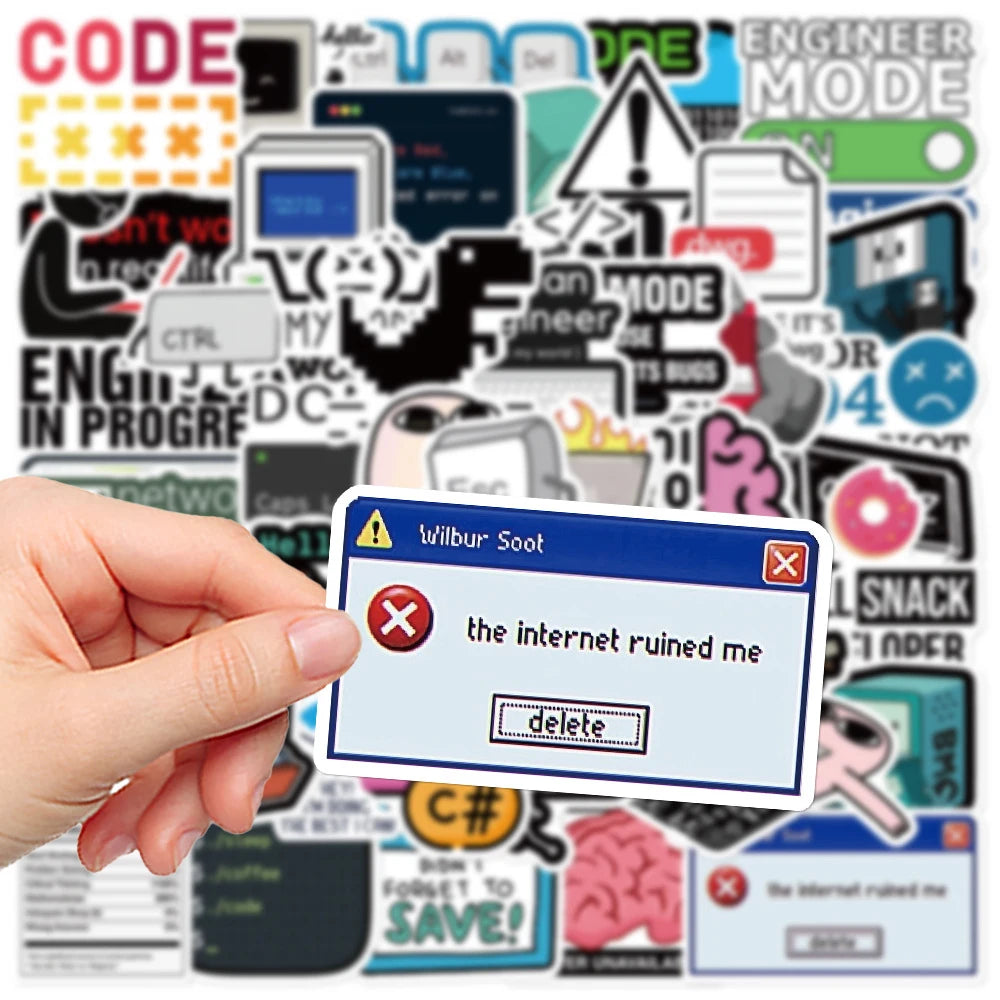 10/30/50pcs Cartoon Funny Program Ape MEME Stickers Funny Programmer Decals Skateboard Fridge Guitar Car Cool Waterproof Sticker