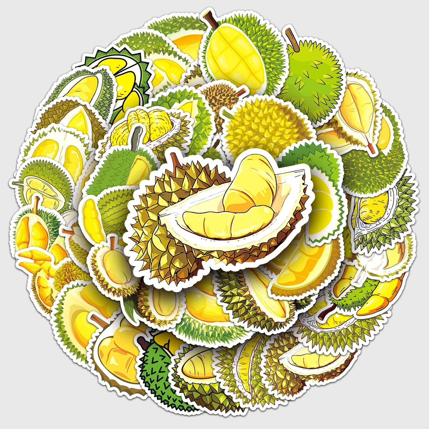 50Pcs Durian Cartoon Waterproof Vinyl Stickers for Skateboard Snowboard Decals
