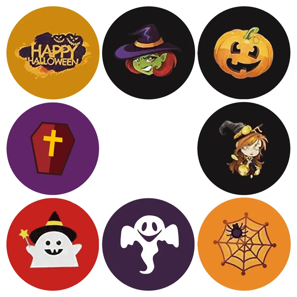 100-500Pcs Halloween Stickers Round party gift decoration sticker Handmade Envelope Sealing Label Stickers Stationery Sticker