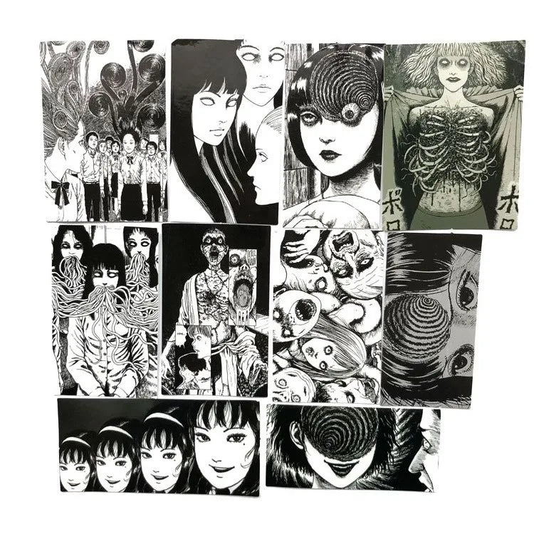 Horror Comic Fujiang Black White Thriller Toy Stickers Laptop Luggage Doodle 10/21/56Pcs