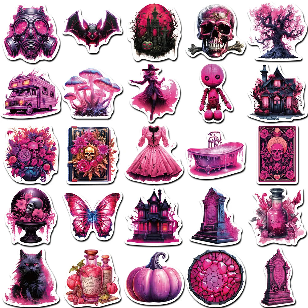 10/30/50PCS Horror Dark Purple Stickers Cool Graffiti Toys Waterproof Skateboard Phone Bike Skateboard Laptop Helmet Decals Gift