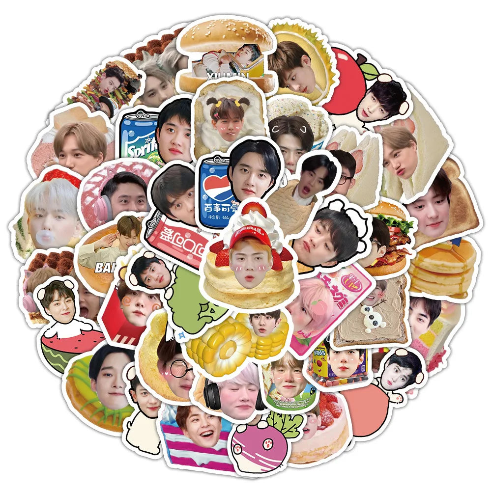 EXO Stickers Pack: Funny Food Graffiti Decals for Fans - Laptop, Phone, Guitar, Car, Bike