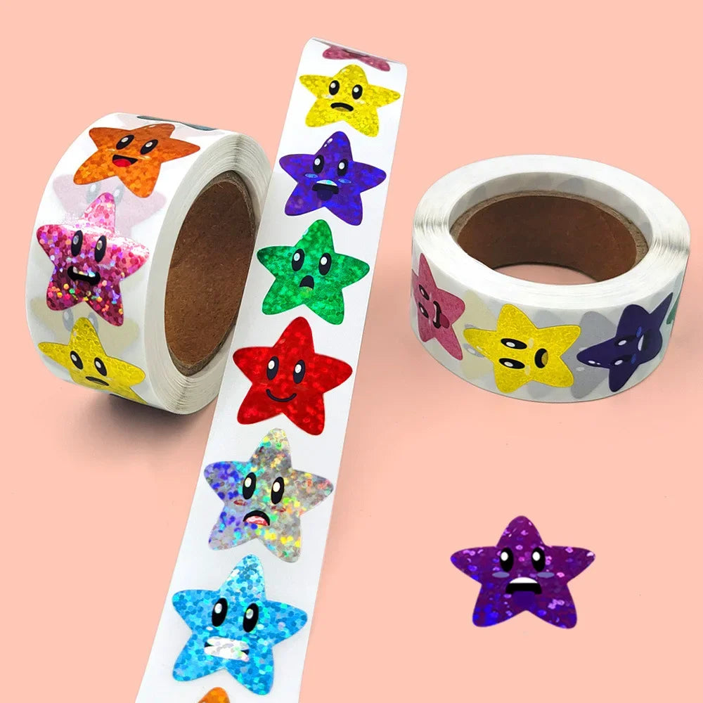 Holographic Sliver Star Stickers for Kids Reward 500Pcs Foil Star Stickers Labels for Wall Crafts Classroom Teachers Supplies