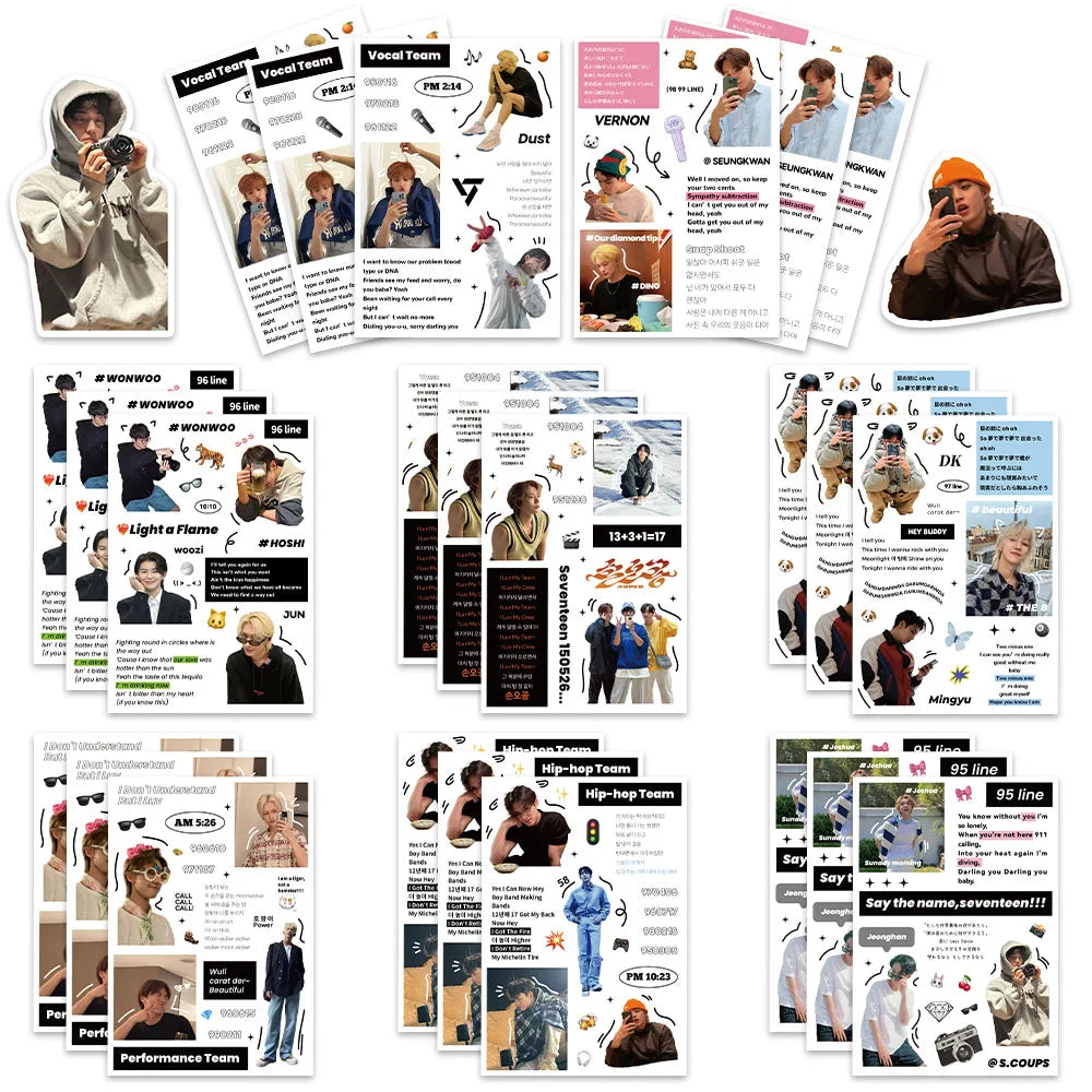 Kpop Boy Band Stickers DIY Decoration for Suitcase, Scrapbook, Phone, Laptop