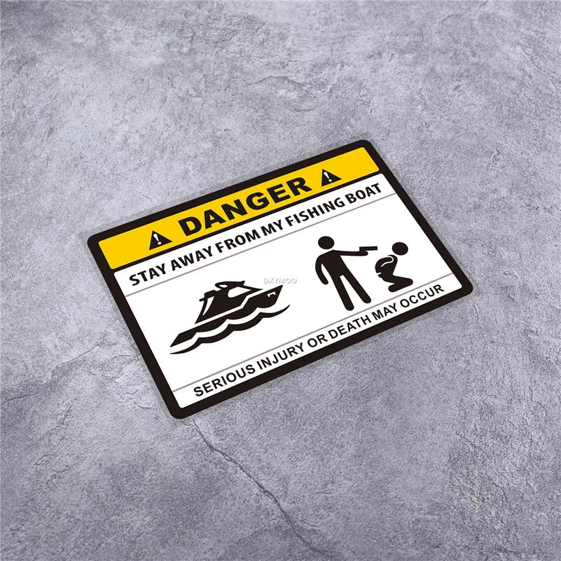 DANGER Fishing Boat Warning Sticker Decal
