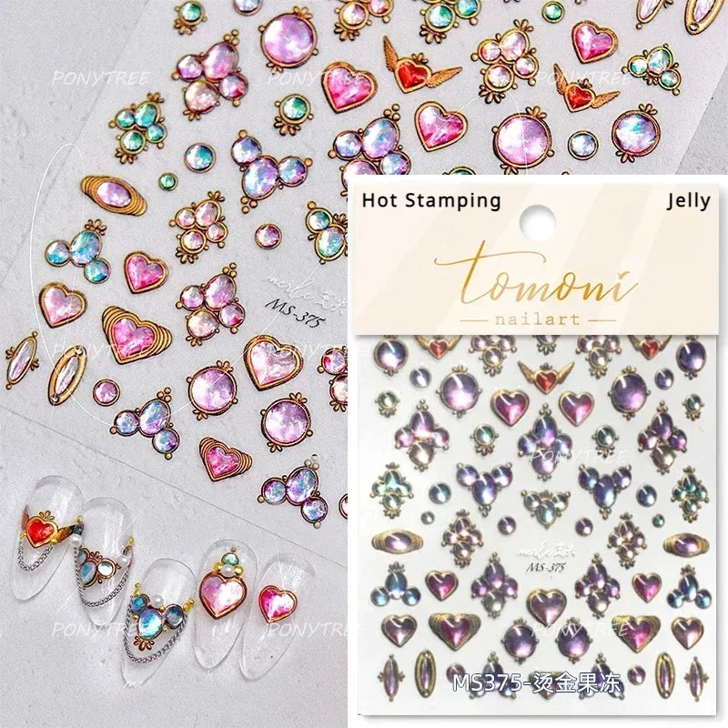 5D Graffiti Nail Art Stickers: Colorful Geometric Decals