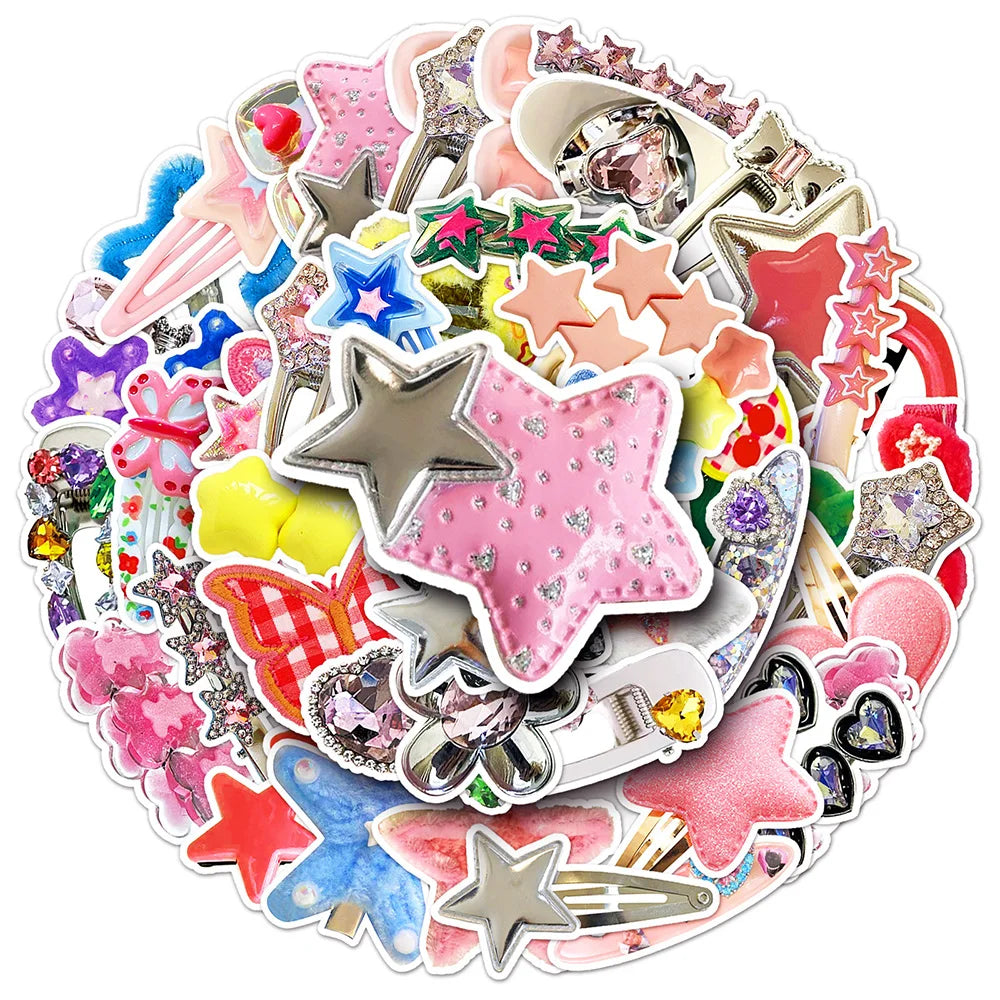 Y2K Cute Girl Stickers for Phone Laptop Luggage Skateboard - Fun Gift