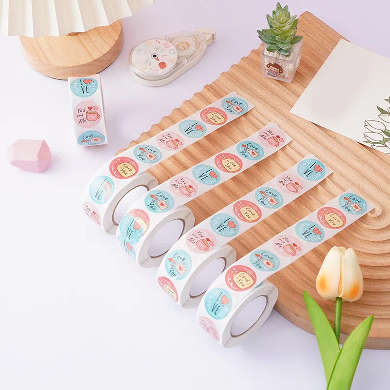 100-500pcs New Cartoon I LOVE YOU Love Valentine Day Sticker Wedding Gift Packaging Labels Love Scrapbooking Diy Label Stickers