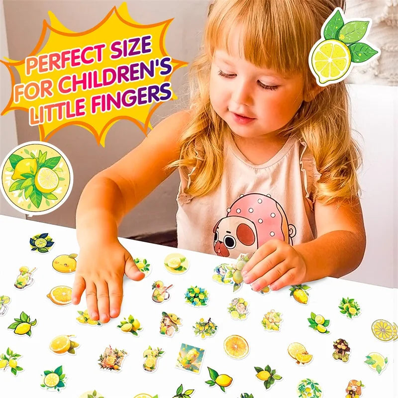 10/30/50PCS Fresh Lemon PVC Sticker Aesthetic Children's Decoration Scrapbooking Korean Stationery School Supplies for Kids
