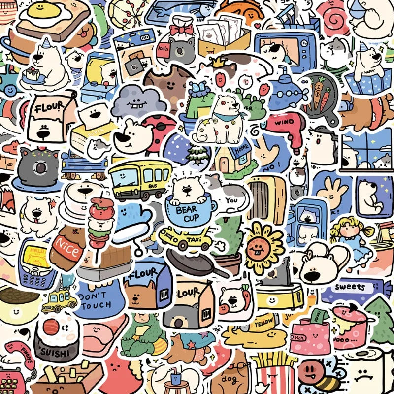 100pcs Animal Cartoon Stickers for Luggage, Water Bottles, Phones, Laptops, Scooters, Refrigerators