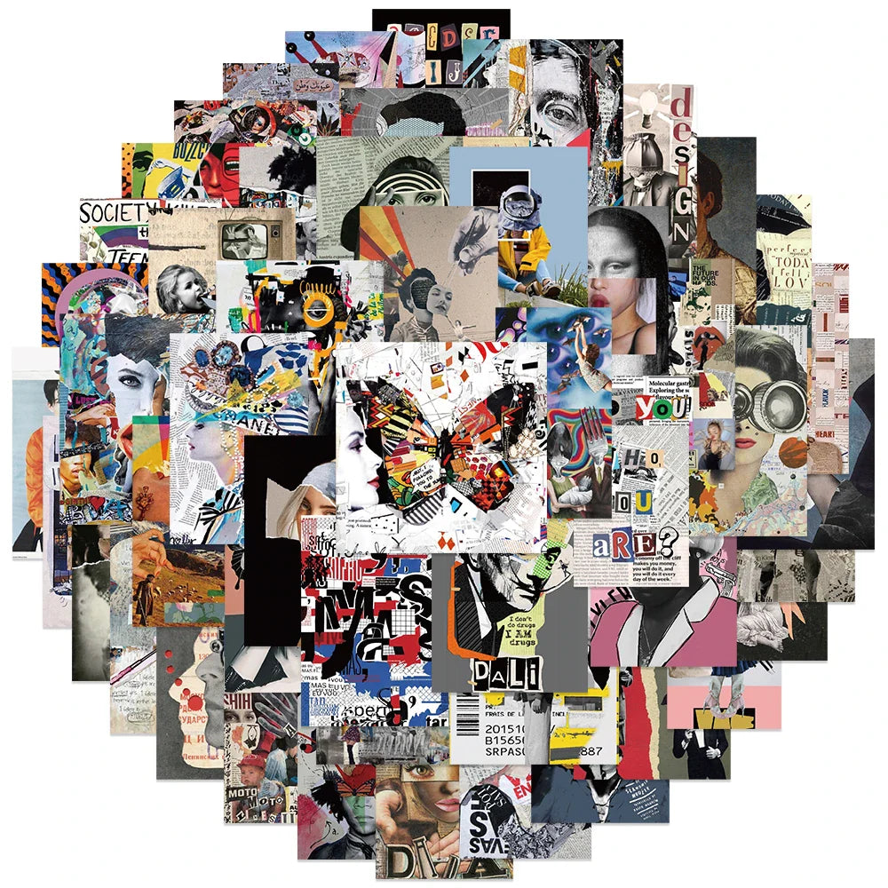 50pcs Modern Art Magazine Cover Aesthetic Stickers Water Bottle Laptop Decals Luggage Diary Skateboard Waterproof Vinyl Sticker