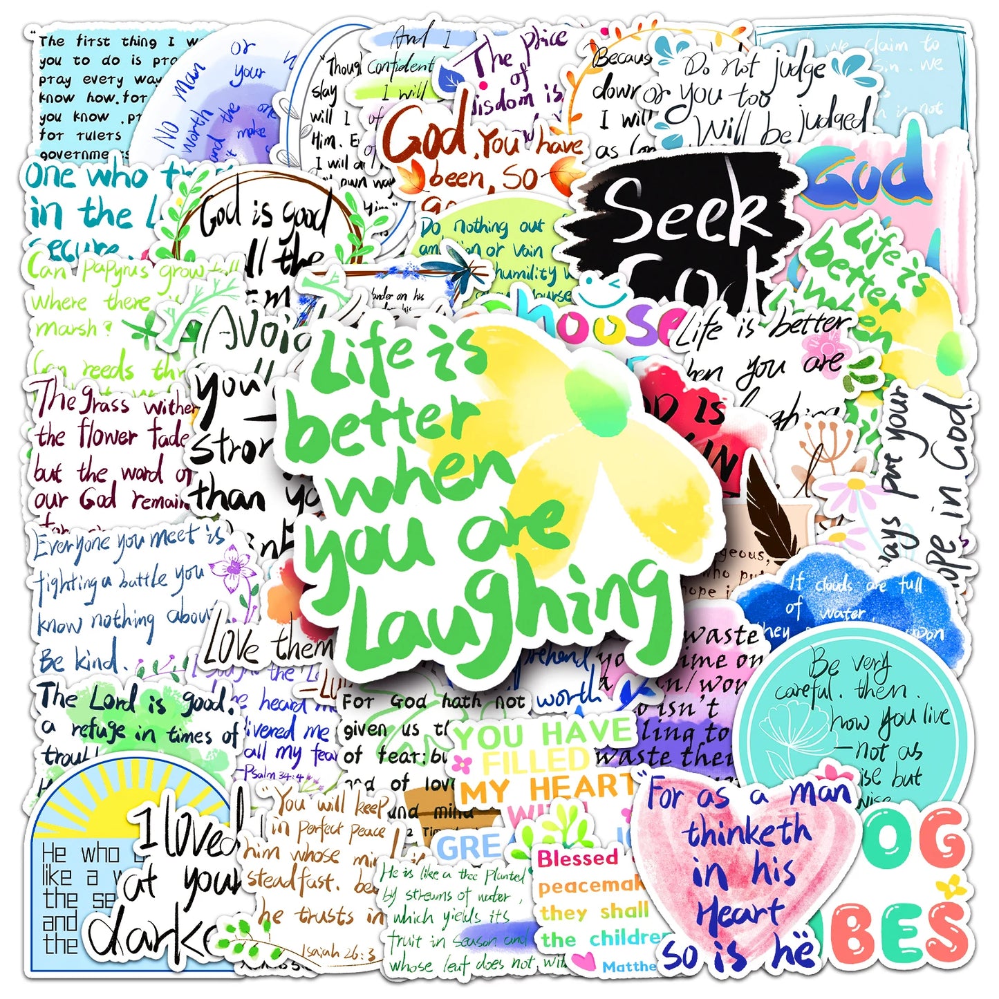 Cartoon Bible Graffiti Stickers for Laptop, Guitar, Skateboard, Suitcase - Personalized Decoration