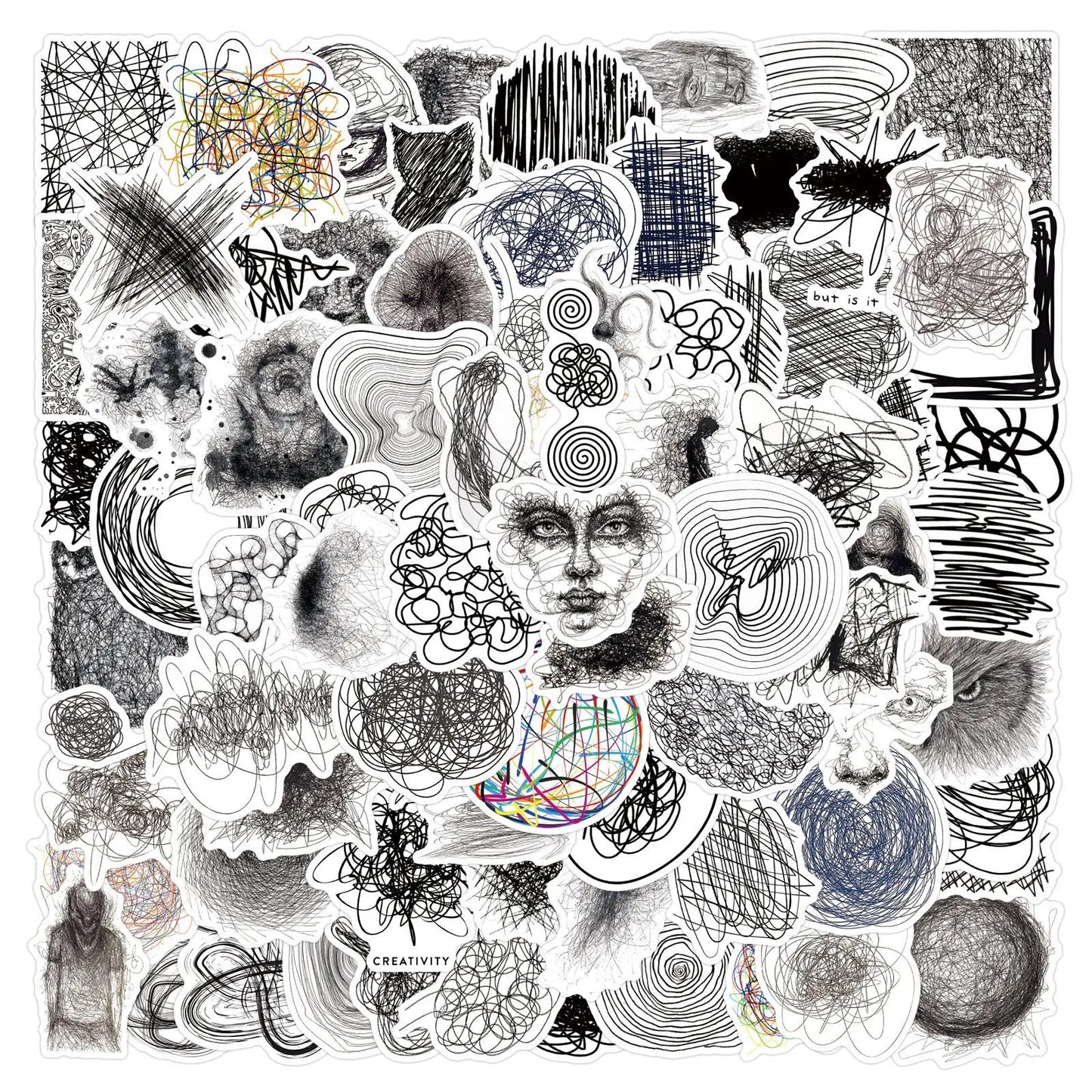 Scribble Doodle Art Stickers for Fridge Laptop Luggage Skateboard Graffiti 10/30/50/110PCS