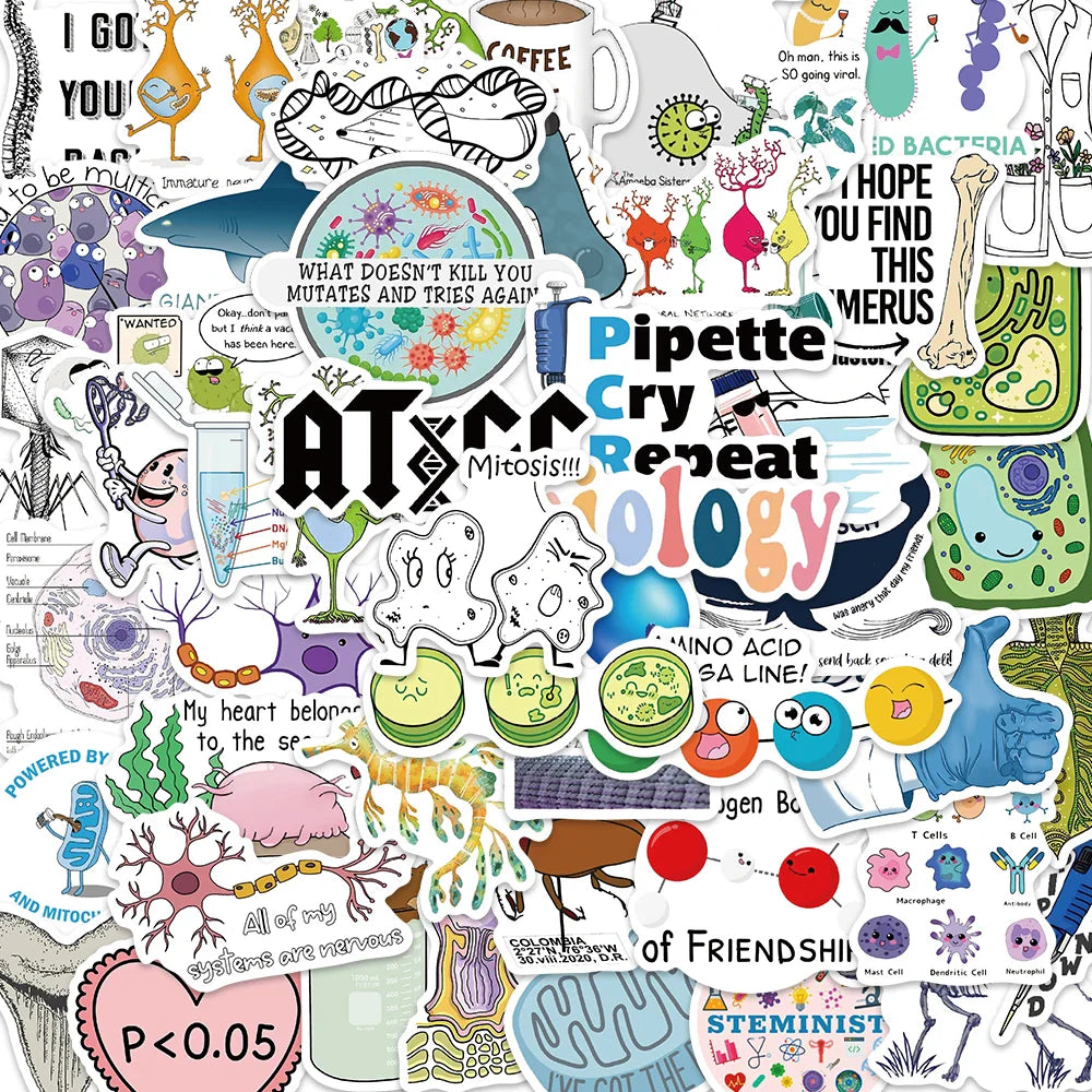 50pcs Science Lab Stickers for Furniture & Gadgets