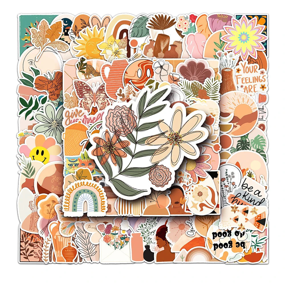 10/30/50/100PCS Art Bohemian Aesthetic Stickers Graffiti Ins Style Cartoon Decals DIY Decoration Fridge Guitar Phone Laptop Toy