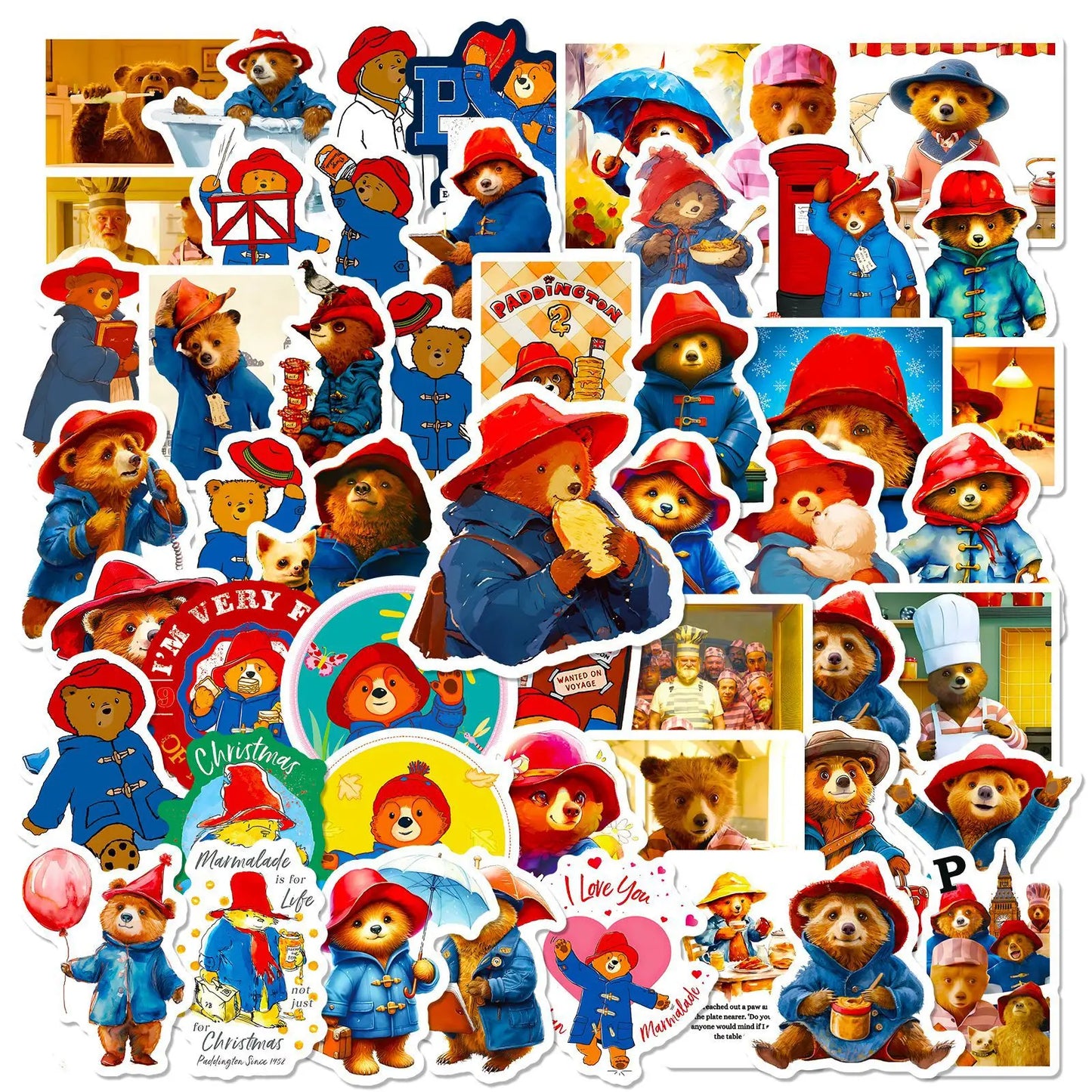 Paddington Bear Stickers: Phone, Laptop, Luggage, Skateboard Decals (10/30/50PCS)
