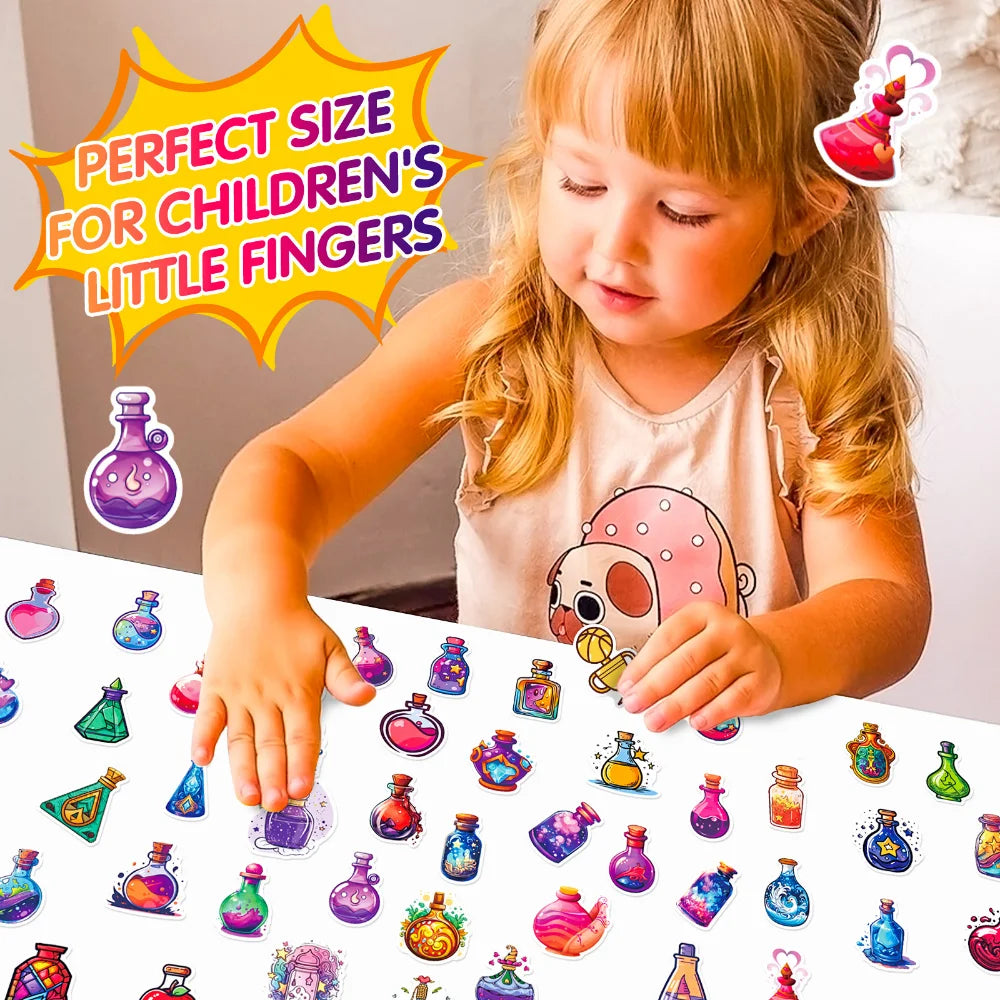 10/50PCS Colorful Magic Bottle Stickers Funny Cute Decals For Kids Laptop Luggage Fridge Diary Bike Phone Notebook Stickers