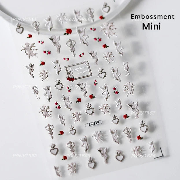 Gothic Red Butterfly Snake Nail Art Stickers Decals