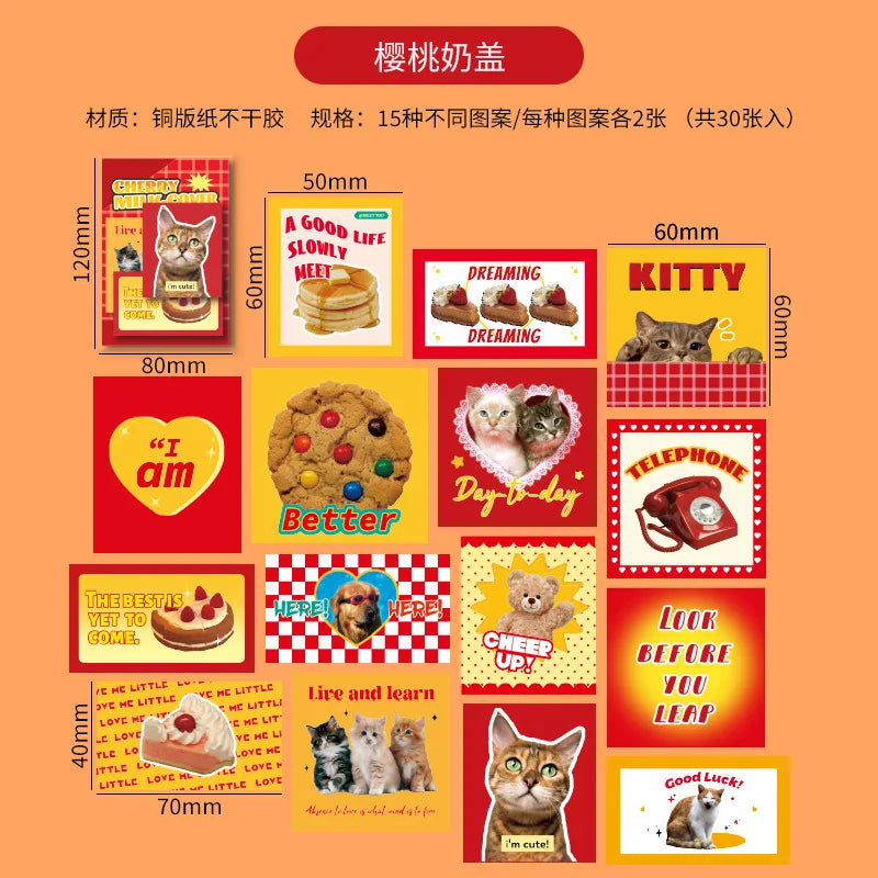 30pcs Korean Scrapbook Stickers Journal Deco Stationery