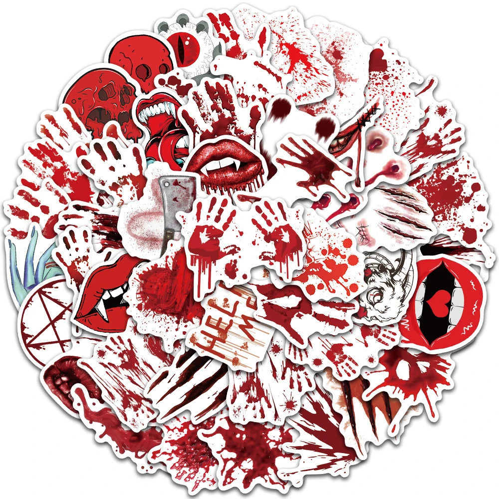 Horror Stickers Pack: Waterproof Decals for Skateboard, Luggage, Guitar, Phone, Motorcycle, Car, Laptop (10/30/48pcs)