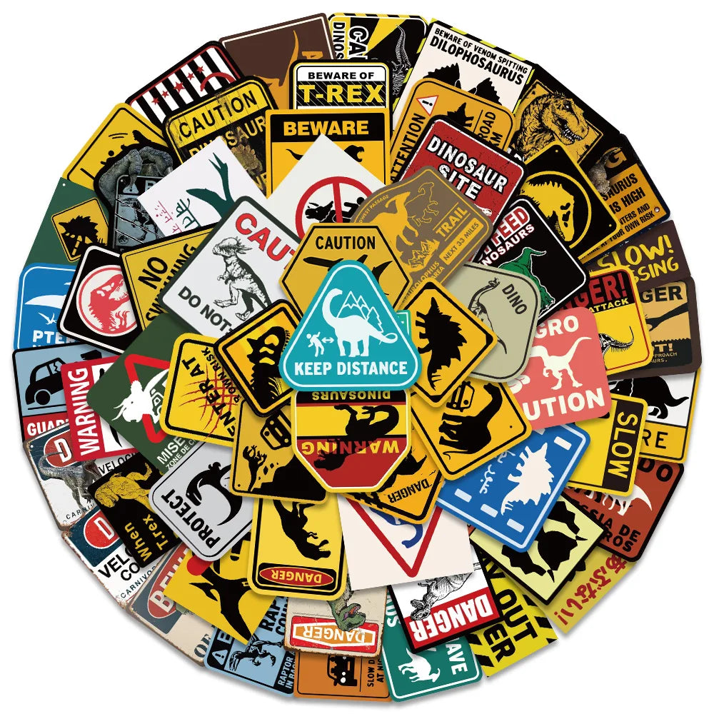 60PCS Jurassic World Dinosaur Stickers for Phone, Suitcase, Skateboard, Kids' Toys