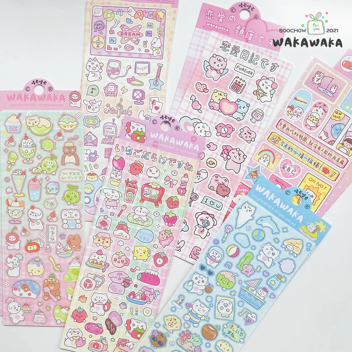 Kawaii Animal Stickers for Scrapbook, Stationery, DIY, Journal