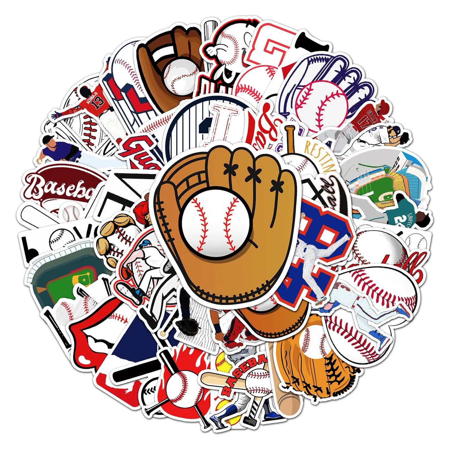 50Pcs Baseball Sports Series Graffiti Stickers Suitable for Laptop Helmets Desktop Decoration DIY Stickers Toys Wholesale