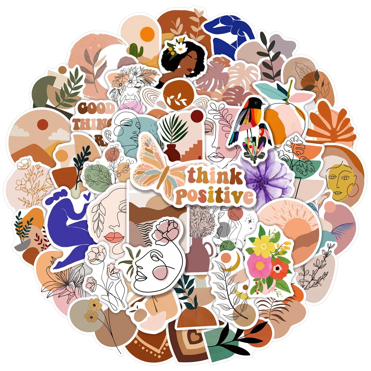 10/30/50/100PCS Cute Cartoon Boho Stickers Aesthetic Graffiti Decals DIY Scrapbooking Laptop Bike Funny Bohemian Sticker Toy