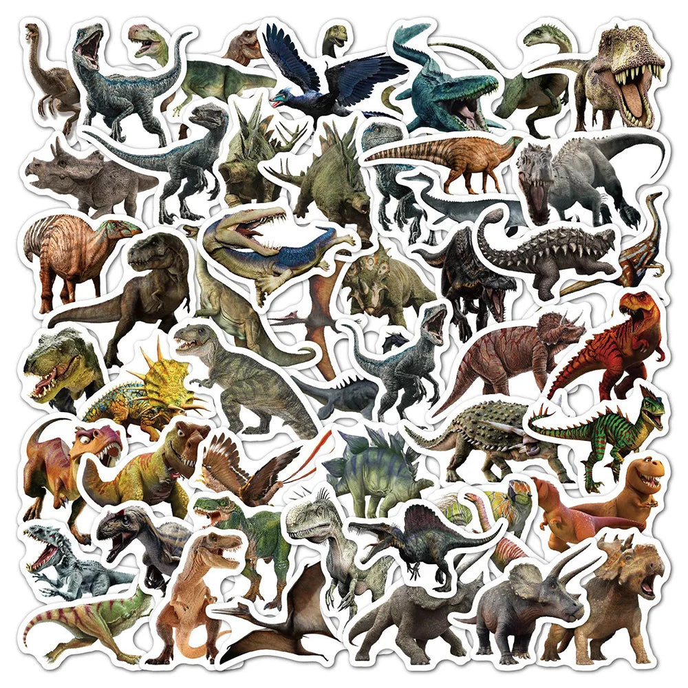 Dinosaur Stickers Pack for Phone Laptop Luggage Skateboard Kids Fun