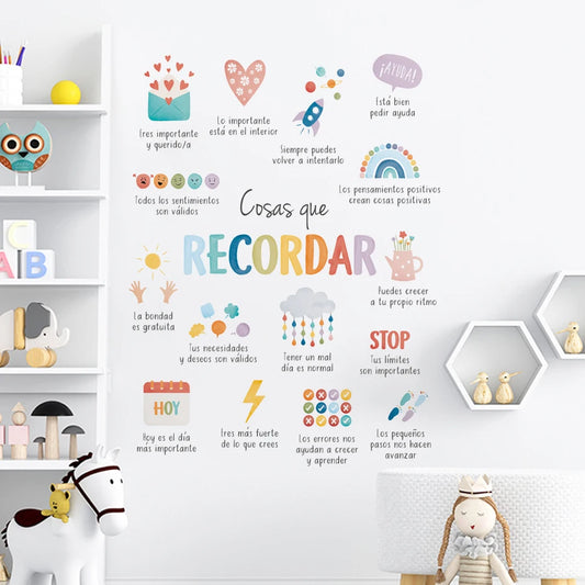 Spanish Kids Wall Sticker Art - Calming Corner Baby Room Decor