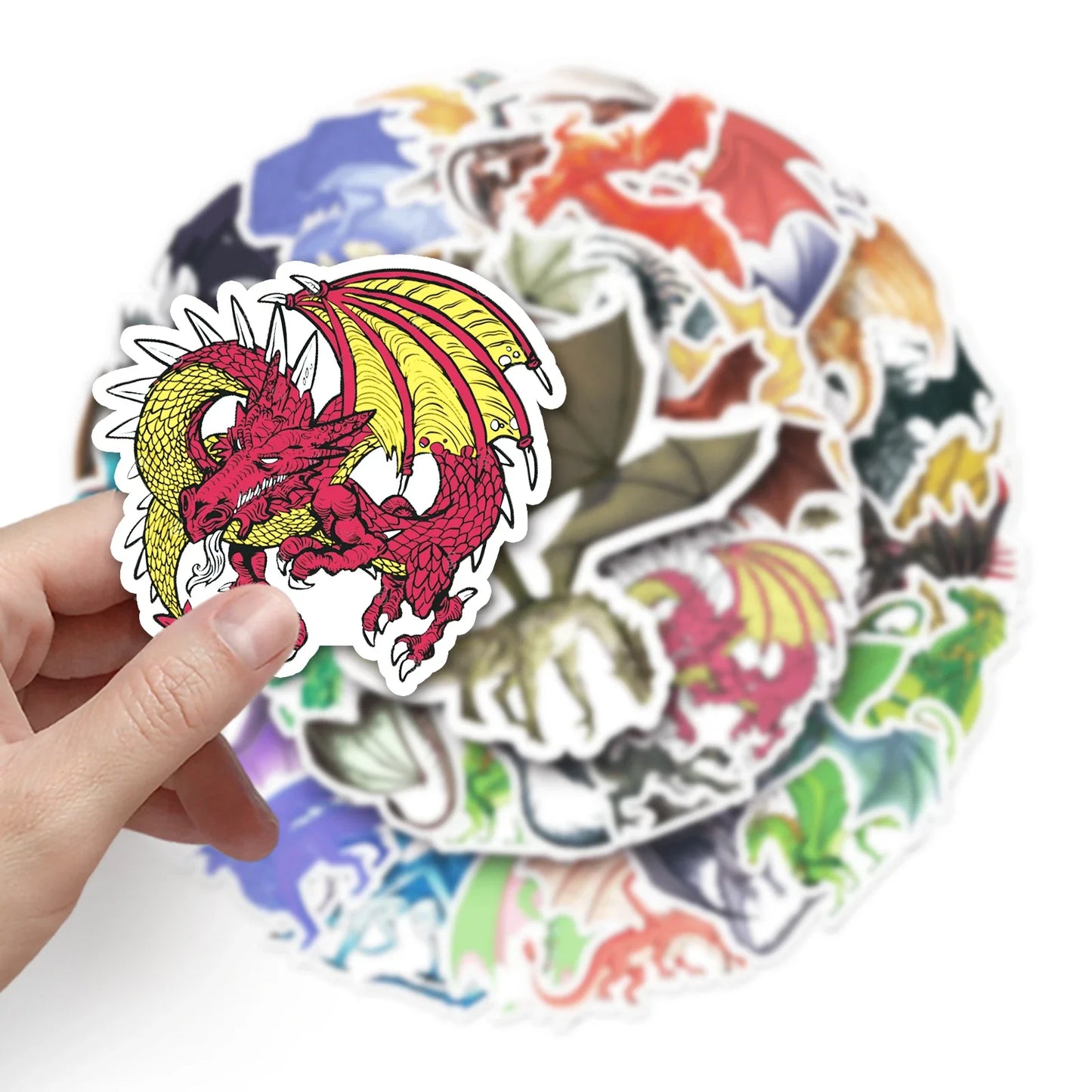 50Pcs Dragon Cartoon Waterproof Vinyl Stickers for Skateboard Snowboard